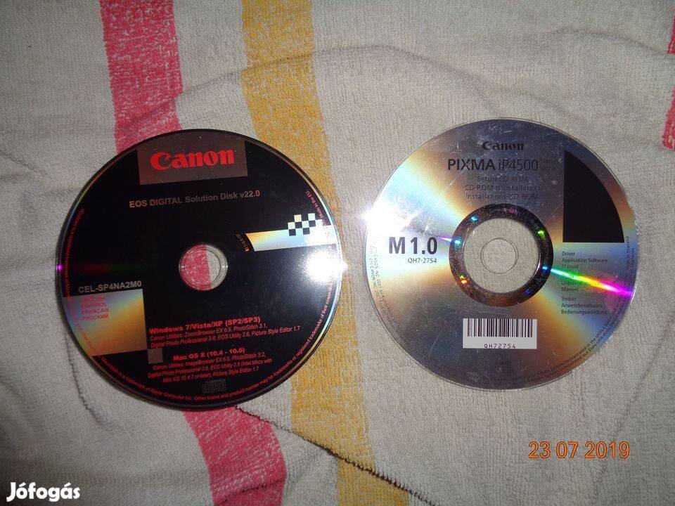 Nyomtato Canon Pixma IP4500 Driver és Szofver Eredeti CD lemez