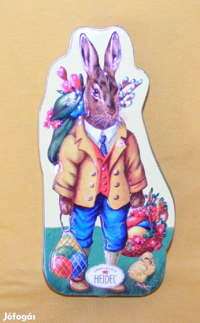 Nyuszis, húsvét fémdoboz, díszdoboz