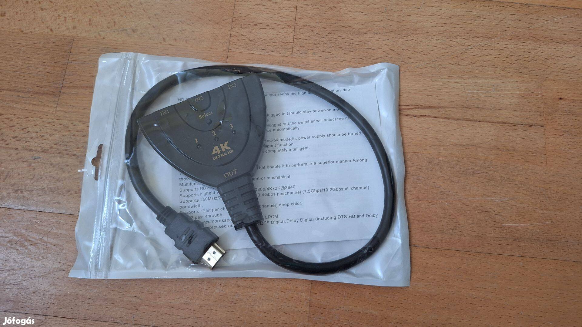 OEM 3 portos HDMI elosztó kábel, 4K