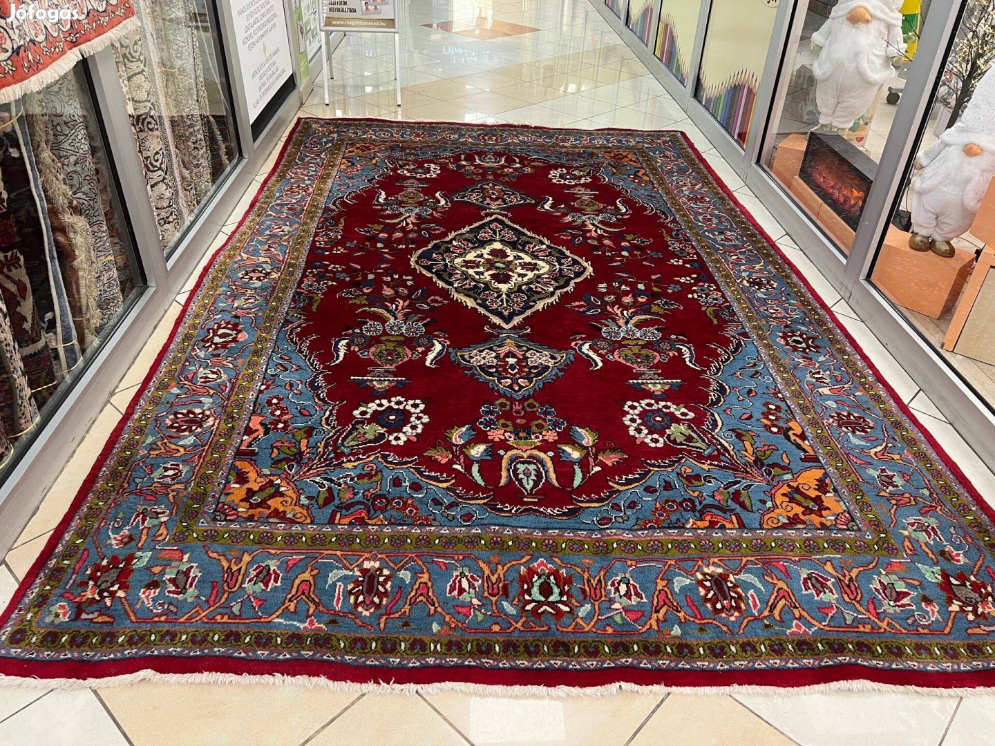OF4 Eredeti Iráni Tabríz kézi csomó gyapjú perzsa szőnyeg 220X345CM