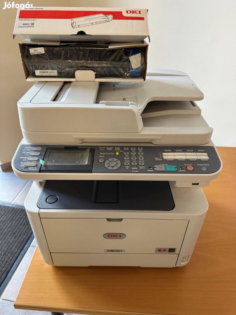 OKI MB451 multifunkciós 3in1 hálózati lezer nyomtató, másoló,szkennelő