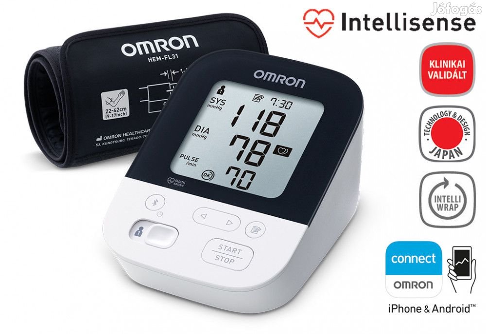 OMRON M4 Intelli IT Intellisense felkaros okos-vérnyomásmérő Bluetoot