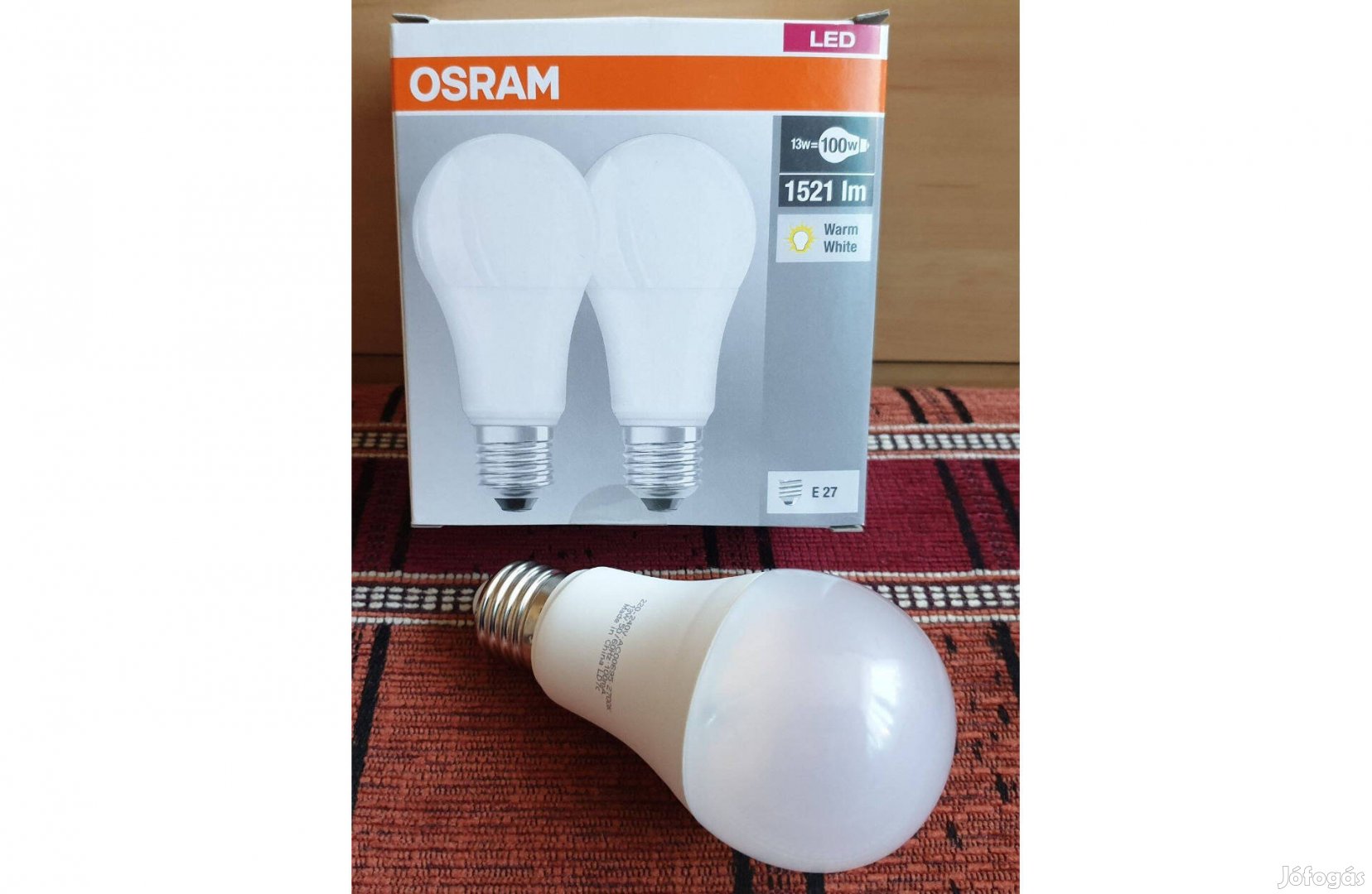 OSRAM E27 13W 2700K LED (meleg fehér) -2db- egyben izzó égő Új