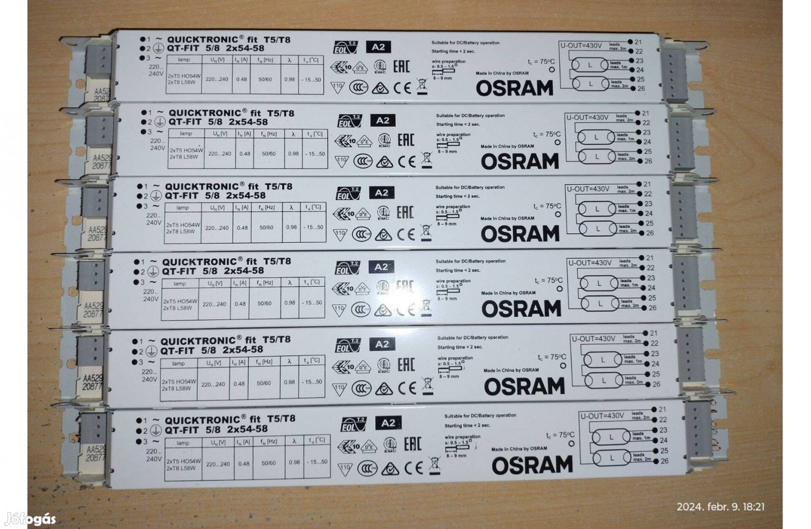 OSRAM QT-Fit 5/8 2x54-58W 220-240 Elektronikus előtét