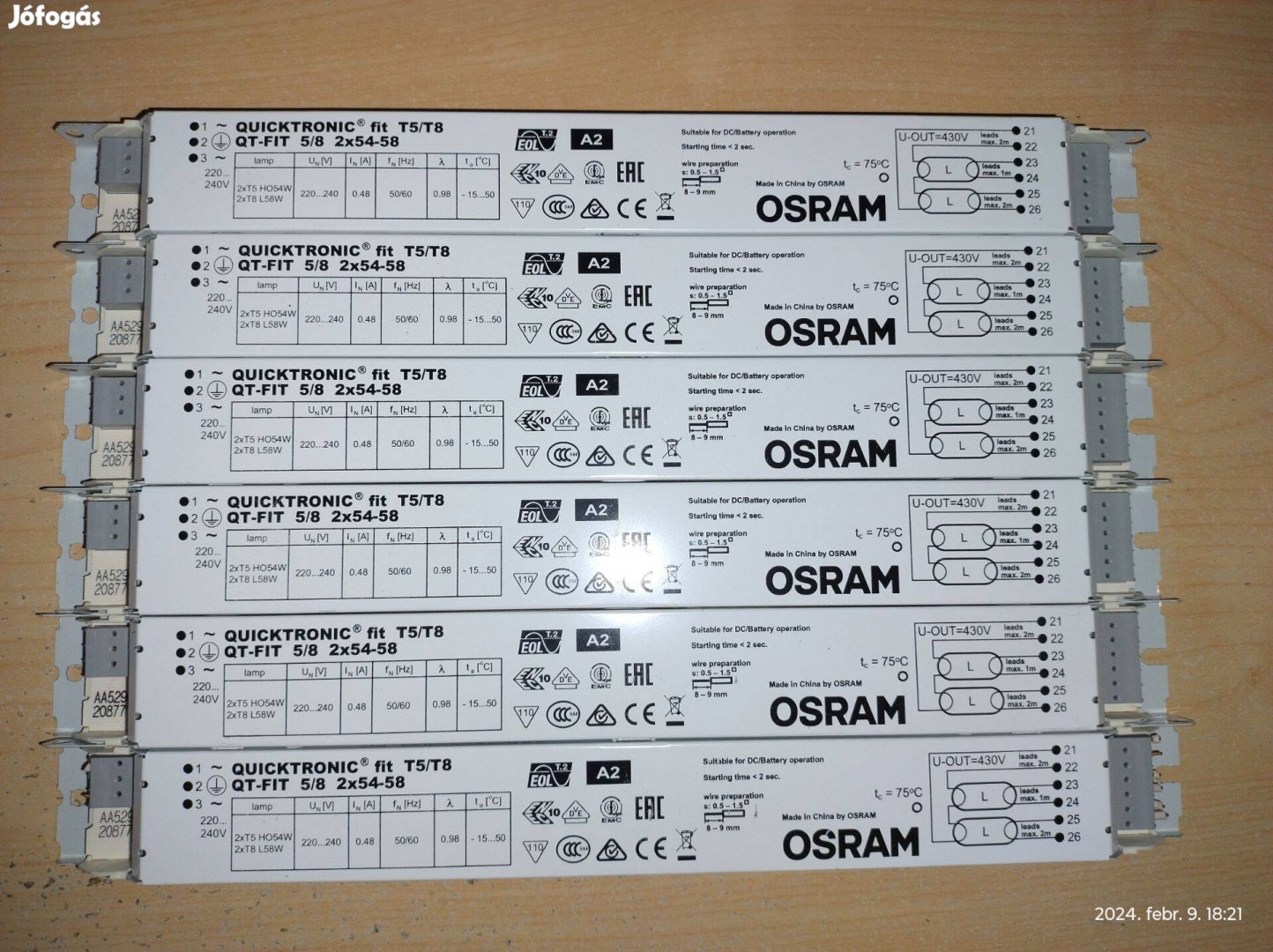 OSRAM QT-Fit 5/8 2x54-58W 220-240 W előtét eladó