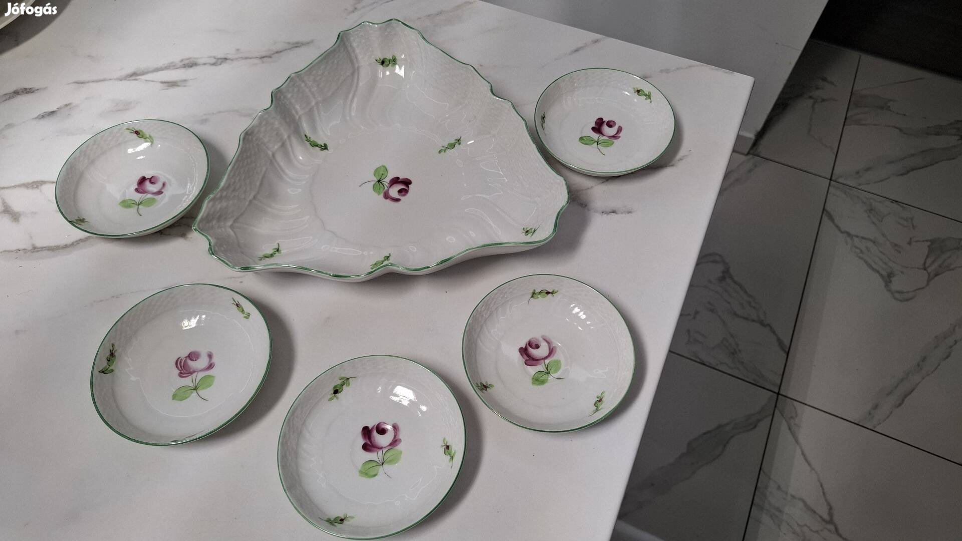 Ó Herendi porcelán kínáló tál szett