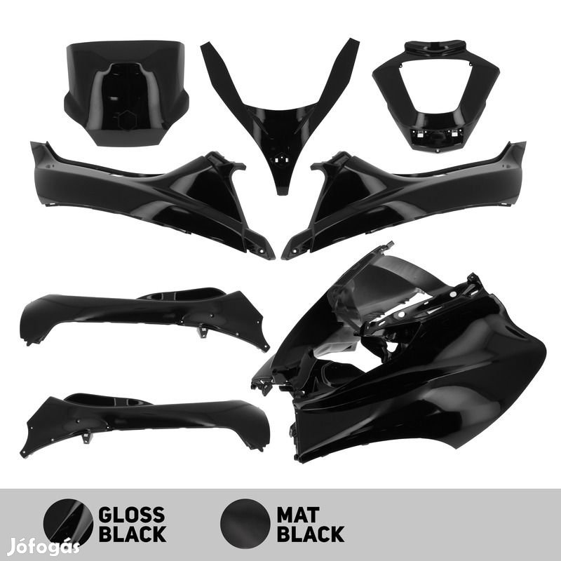 O PARTS karosszéria készlet fényes fekete - Piaggio MP3 125/250/300 (1