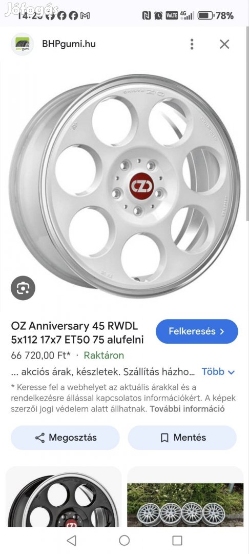 O. Z Felni Szett 17"