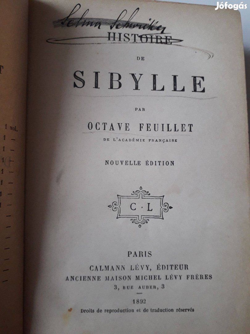 Octave Feullet Sibylle, francia nyelven, könyv