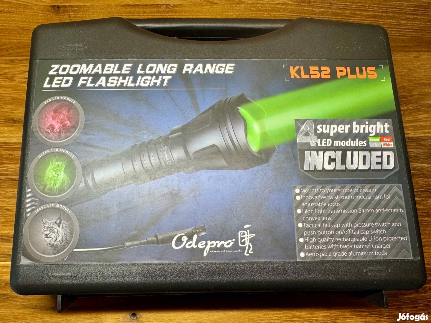 Odepro KL52+ professzionális vadász lámpa puska adapterrel