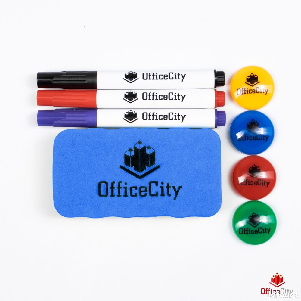 OfficeCity táblafilc, marker, mágnes, mágneses száraz táblatörlő szett