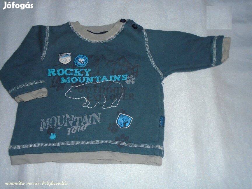 Okay kék mintás hosszú ujjú felső 3-6 hó méret 68