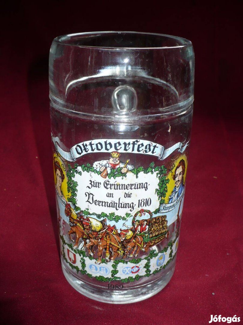 Oktoberfest 1 literes nagy üveg korsó