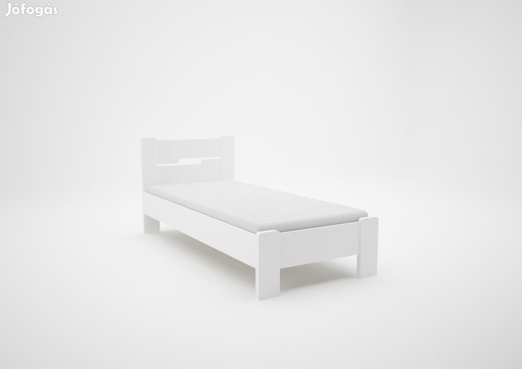 Ol-DM Fa ágykeret 90x200 cm rusztik fehér