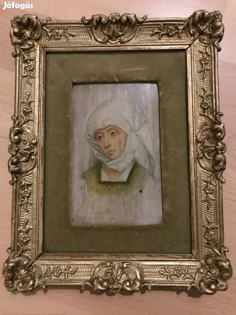 Olaj fa festmény női portré 19.század vége