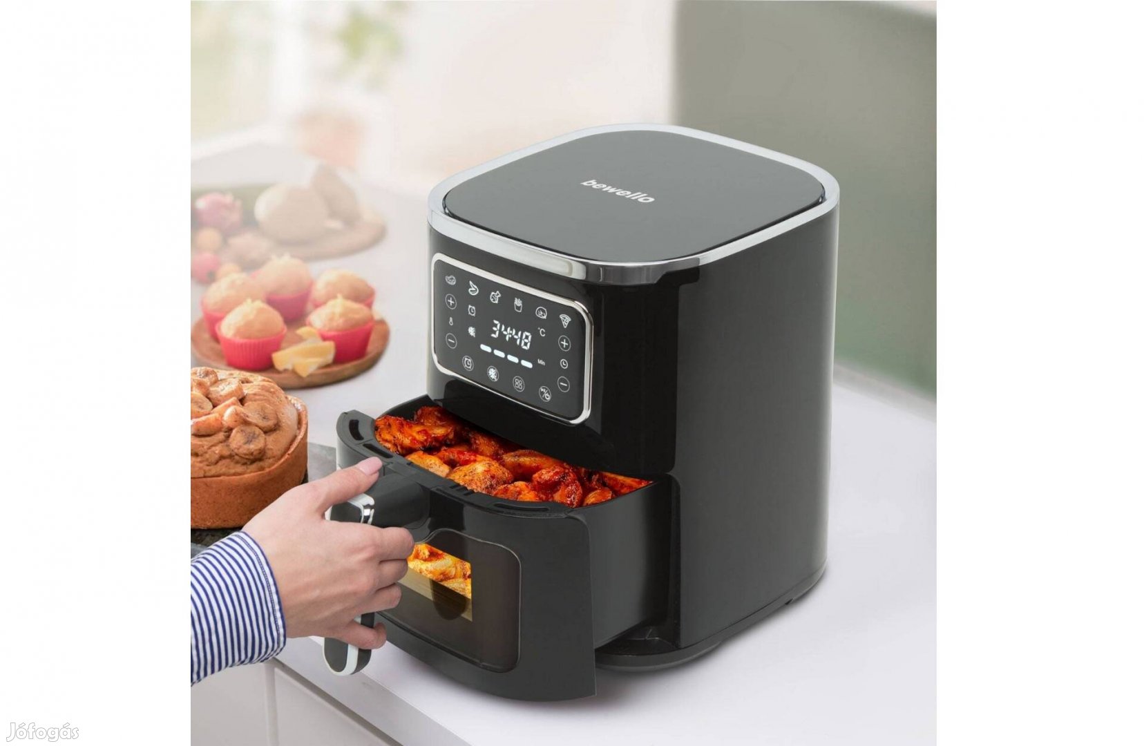 Olaj nélküli fritőz - 220-240 V - 1450W - 5 L - érintőgombos