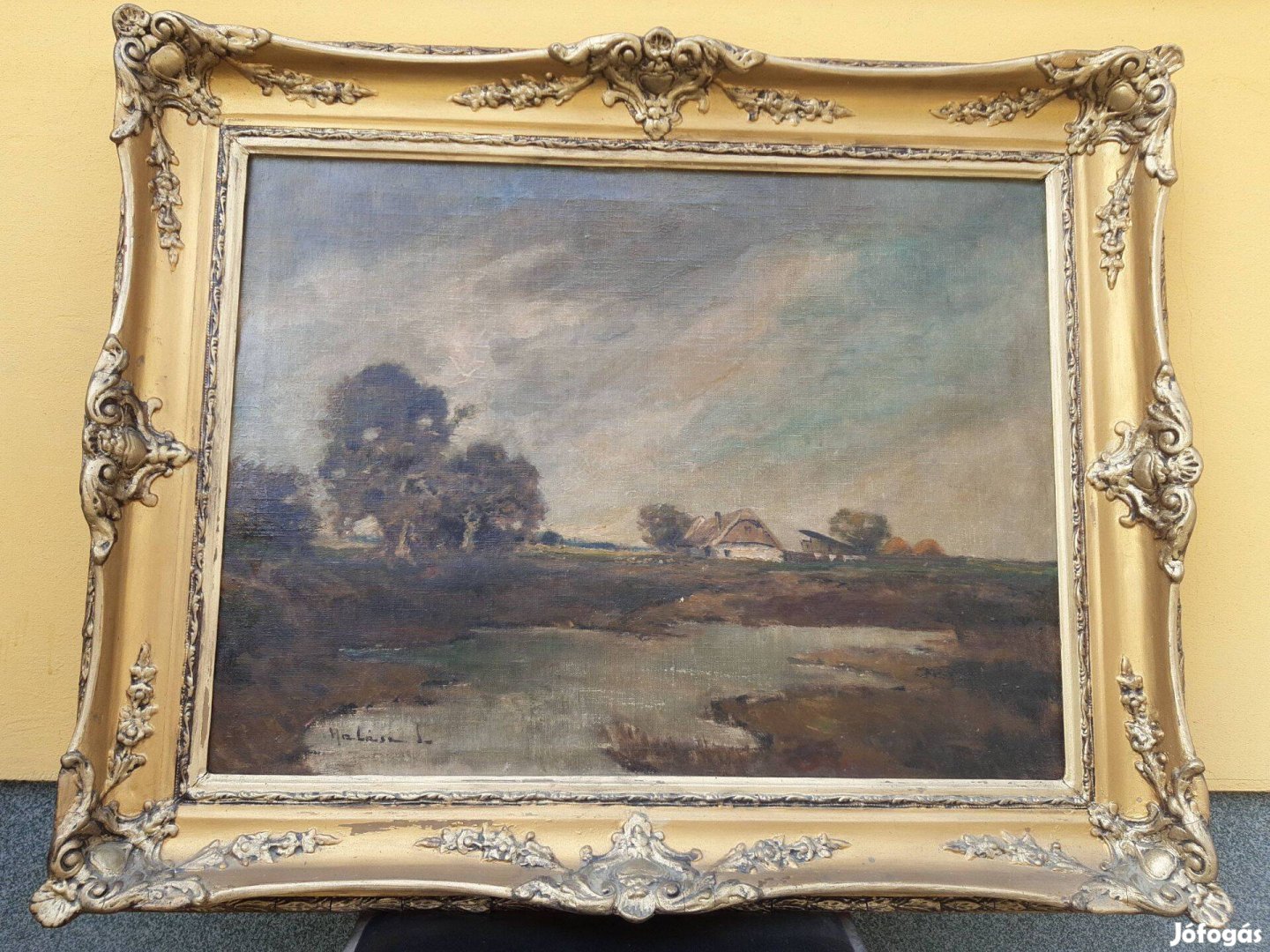 Olaj vászon festmény - tanya csendélet - 60x80 kép blondel