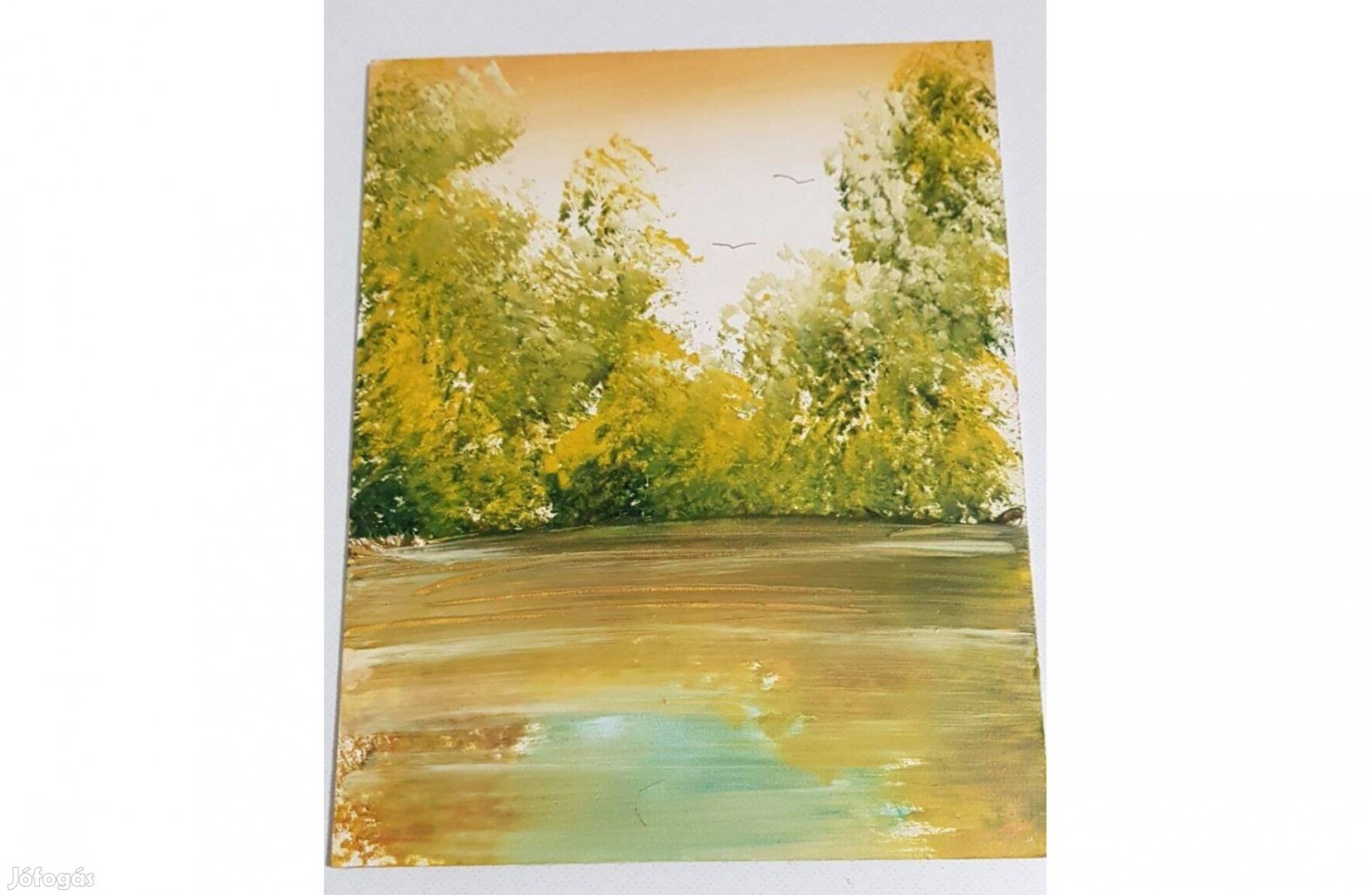 Olajfestmény tájkép fatáblán