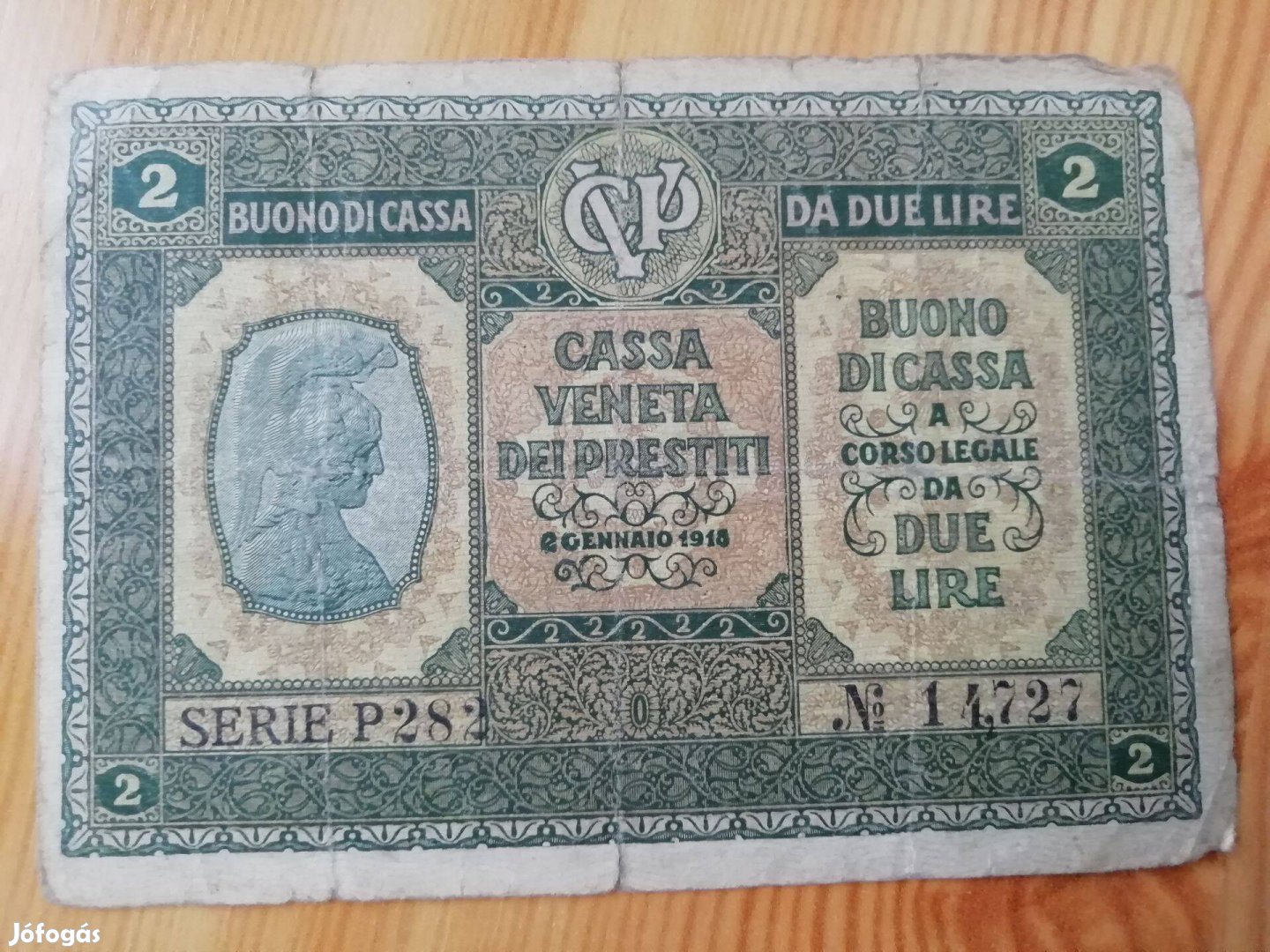 Olasz 2 lira 1918-as