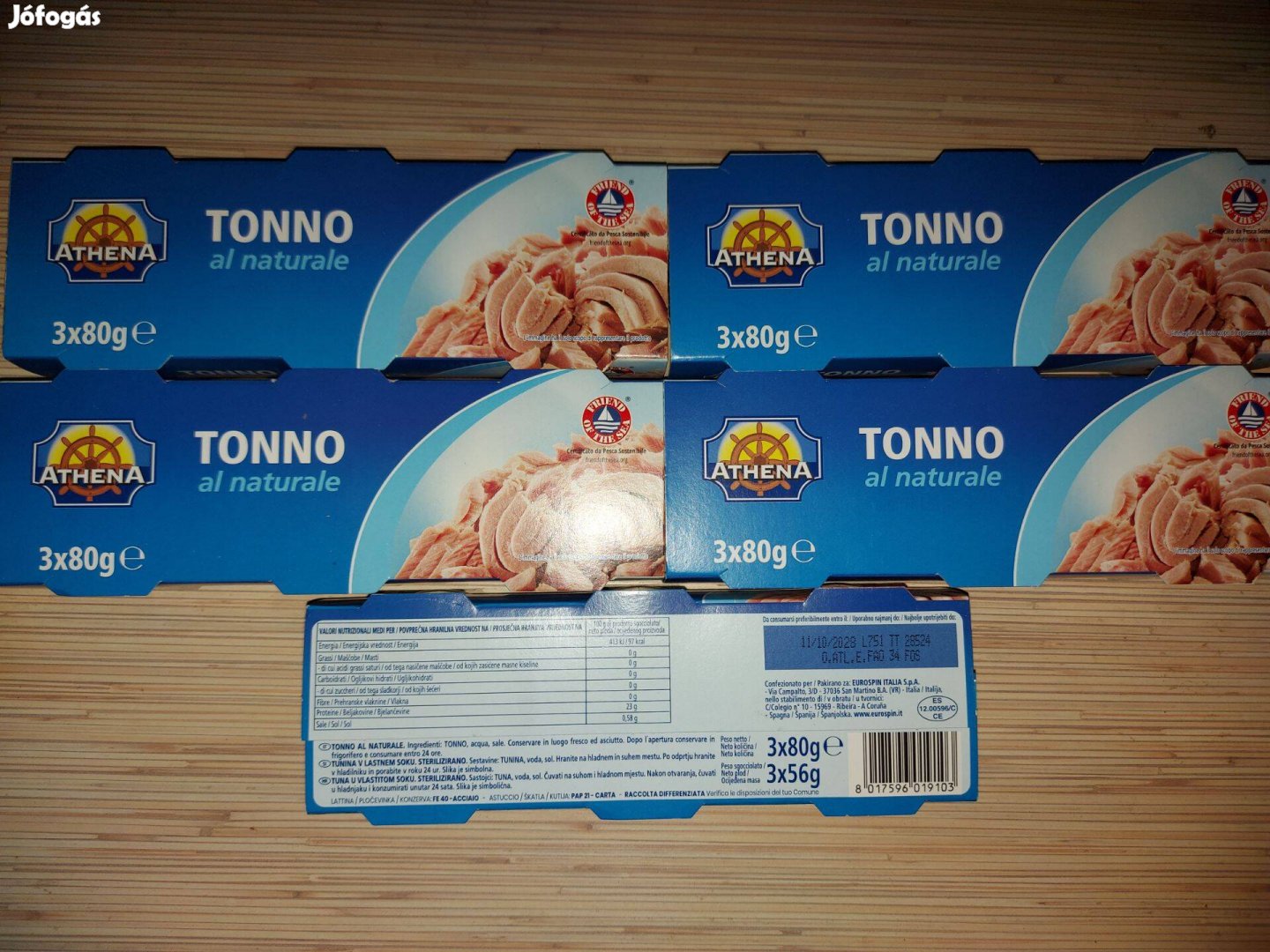 Olasz Natúr Tonhal 3x80g 3 darabos csomagolásban