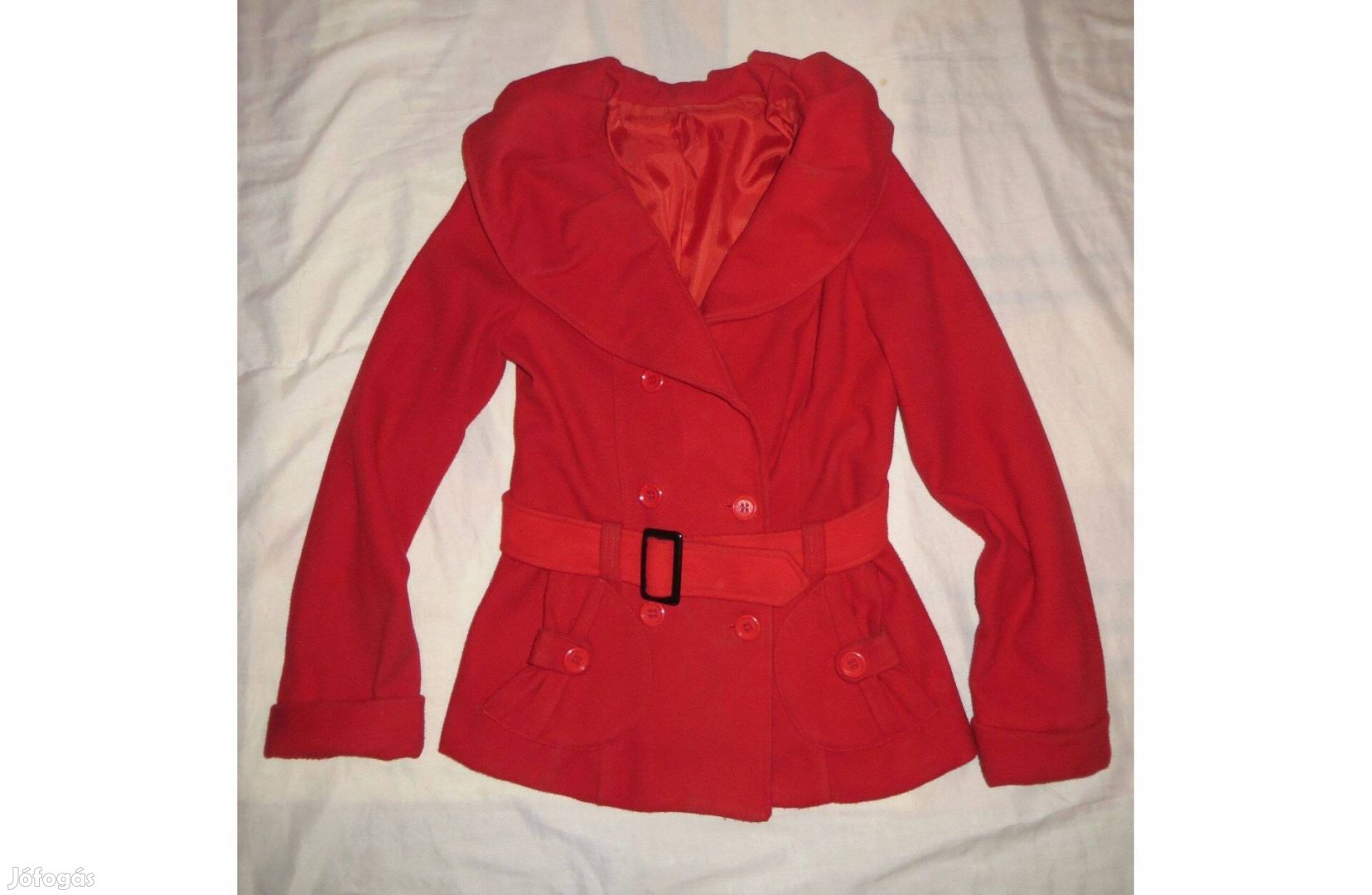 Olasz piros átmeneti kabát h: 65 cm mb: 92 cm 38 / 40-s