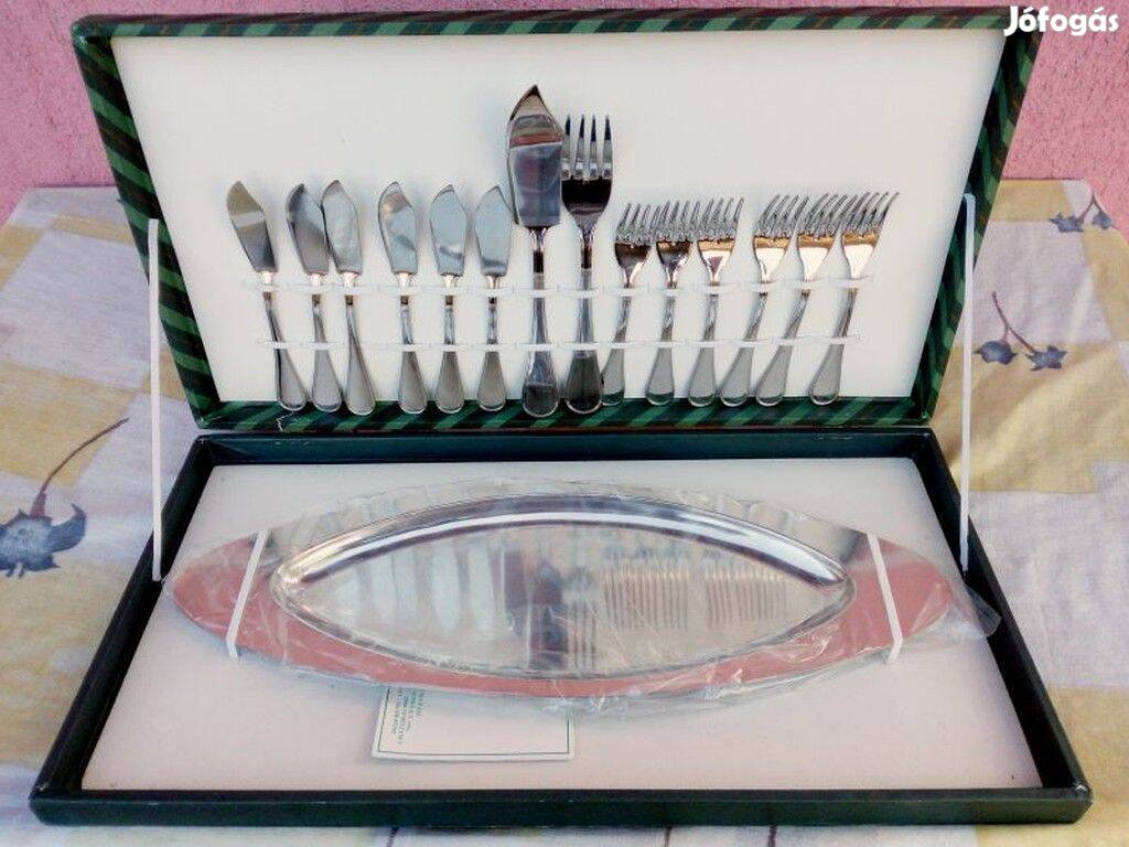 Olasz rozsdamentes minőségi halas készlet. Eredeti dobozában