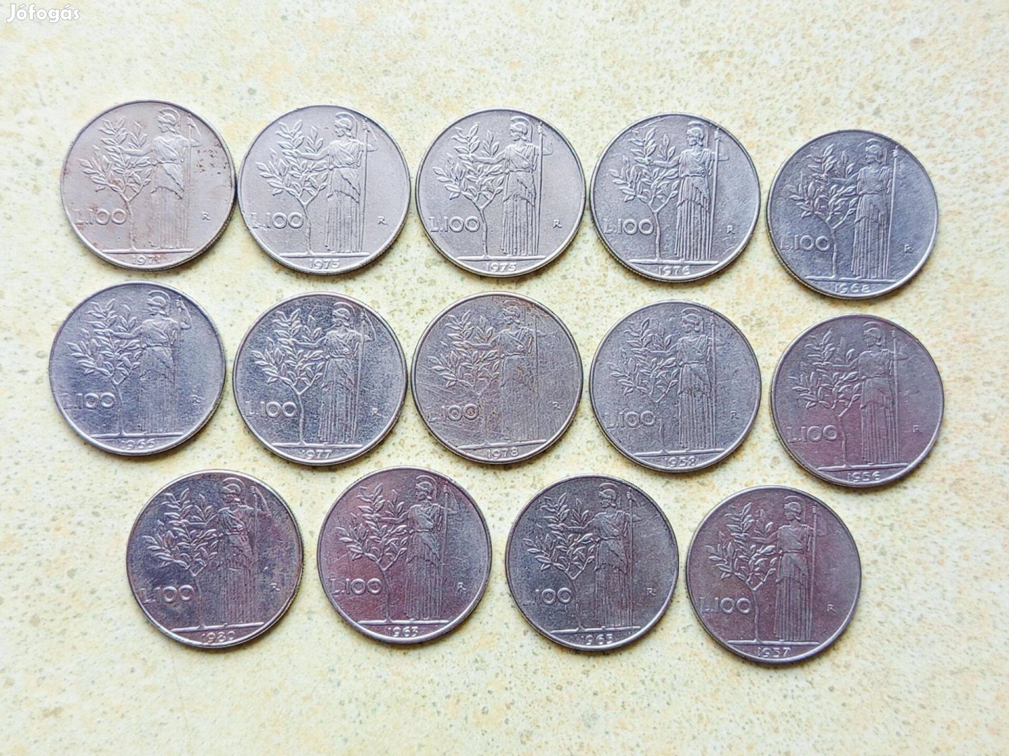 Olaszország 14 db különböző Érme 100 Líra 1956-1980