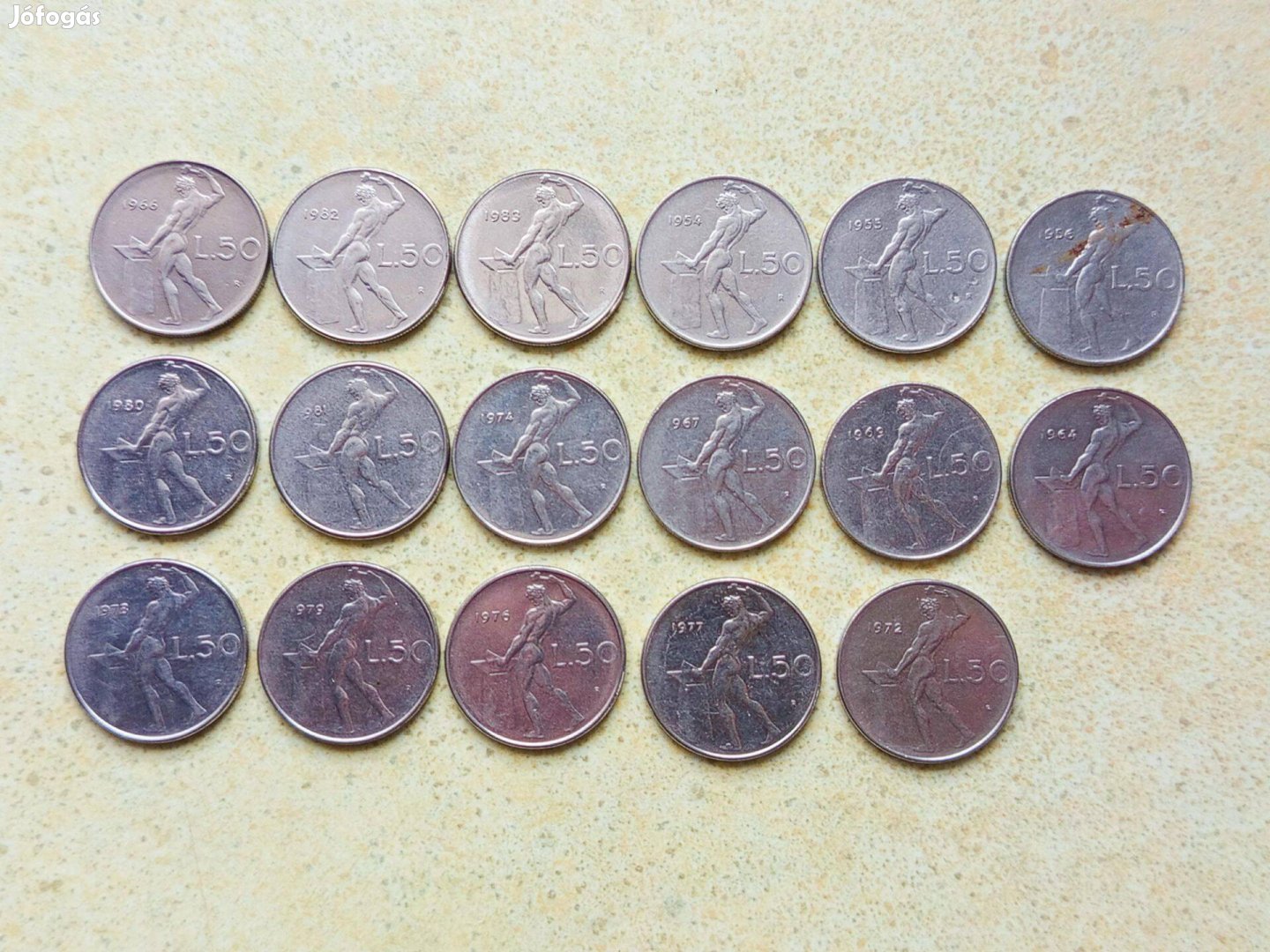 Olaszország 17 db különböző Érme 50 Líra 1954-1983
