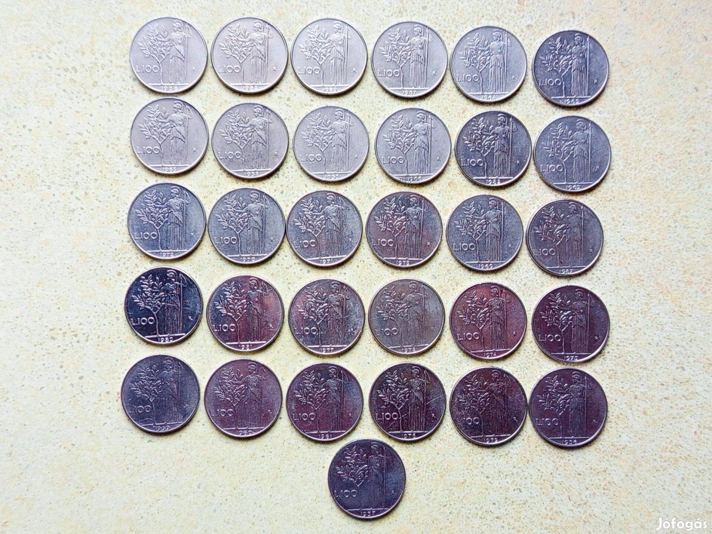 Olaszország 31 db különböző Érme 100 Líra 1955-1989