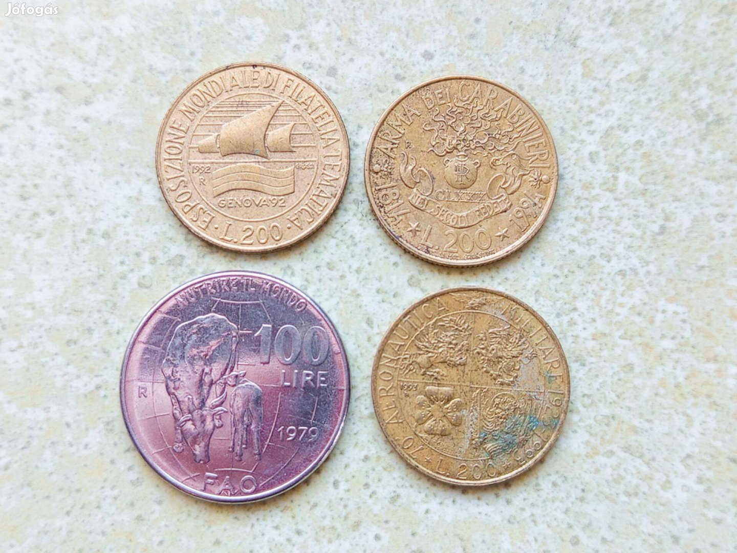 Olaszország 4 db Különböző Emlék Érme 100 200 Líra 1979-1994