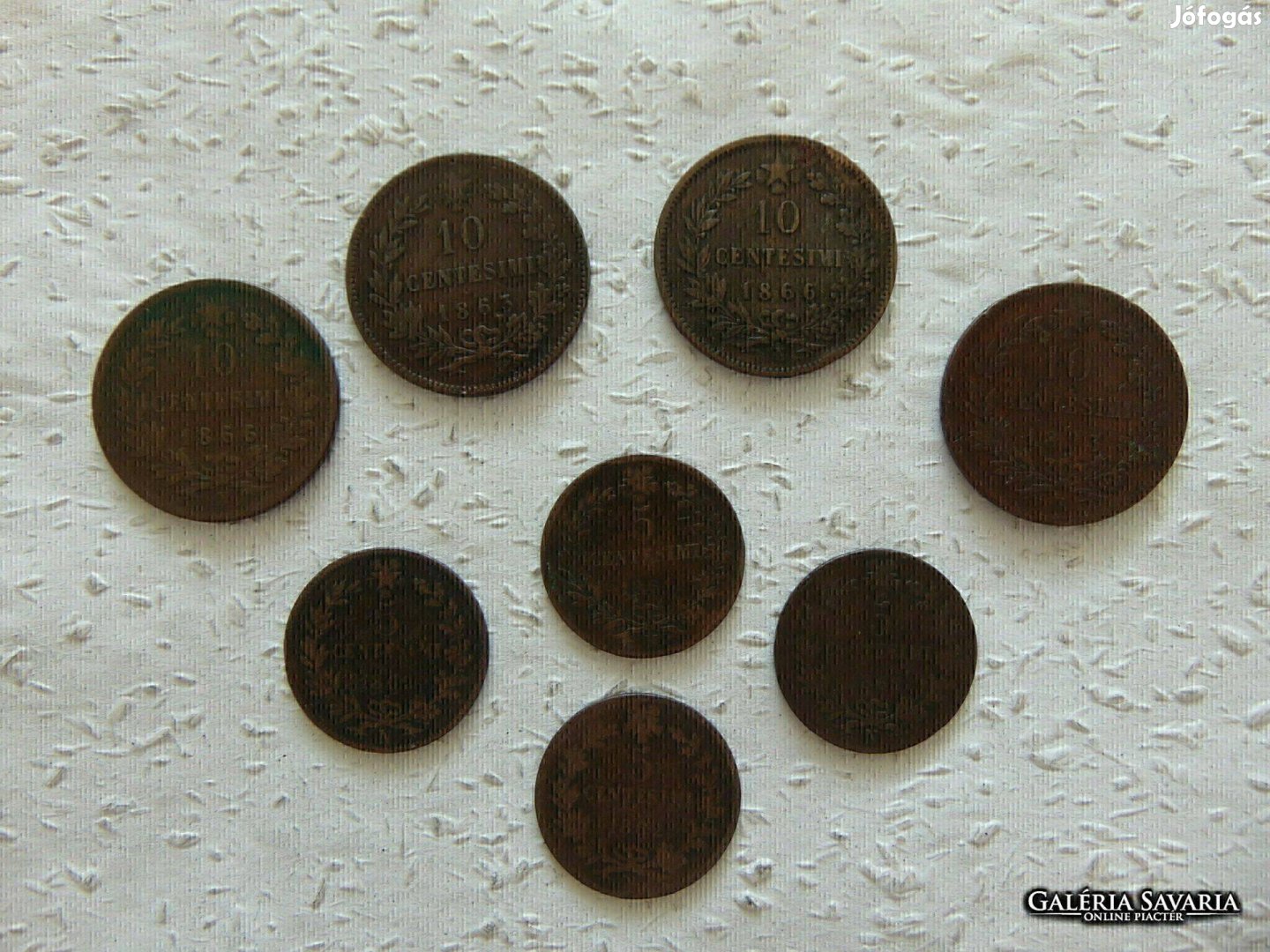 Olaszország 5 - 10 centesimi fémpénz 8 darab