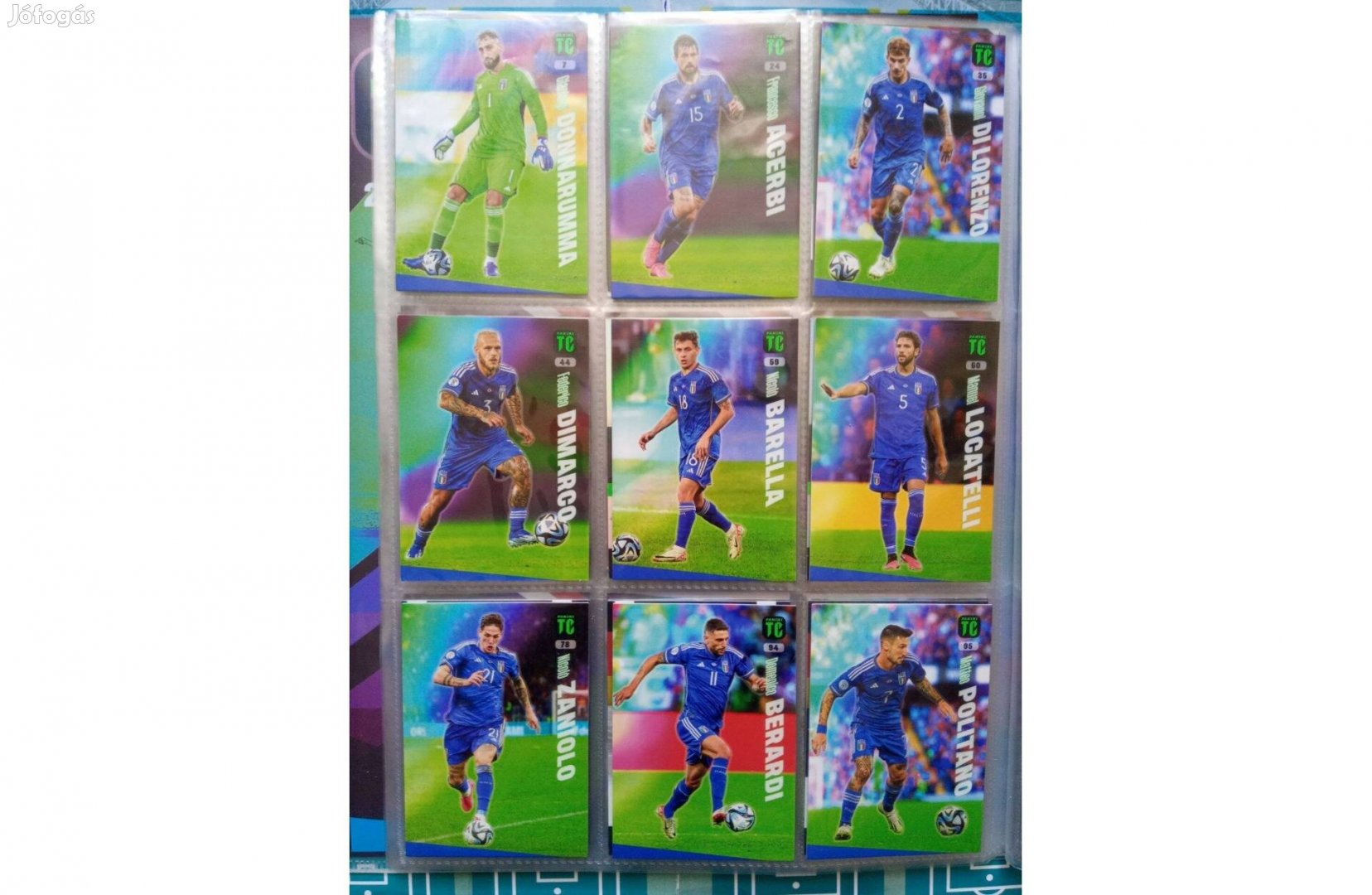Olaszország teljes sor Panini Top Class 2024 focis kártya