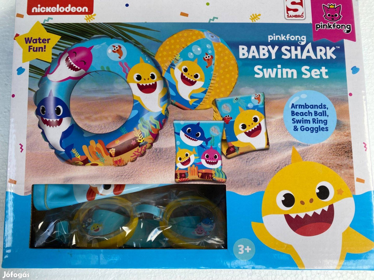 Olcsón Új Baby Shark úszószett Úszószemüveg, karúszó, labda, úszógumi!