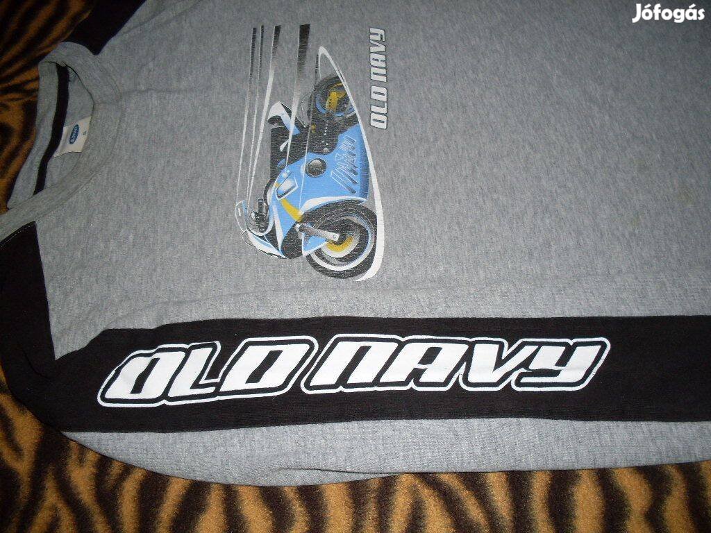 Old Navy kamasz motoros fiú pulóver 100% pamut