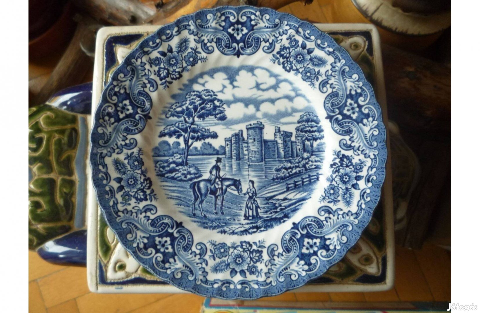 Old country castles British Anchor kék mintás tányér