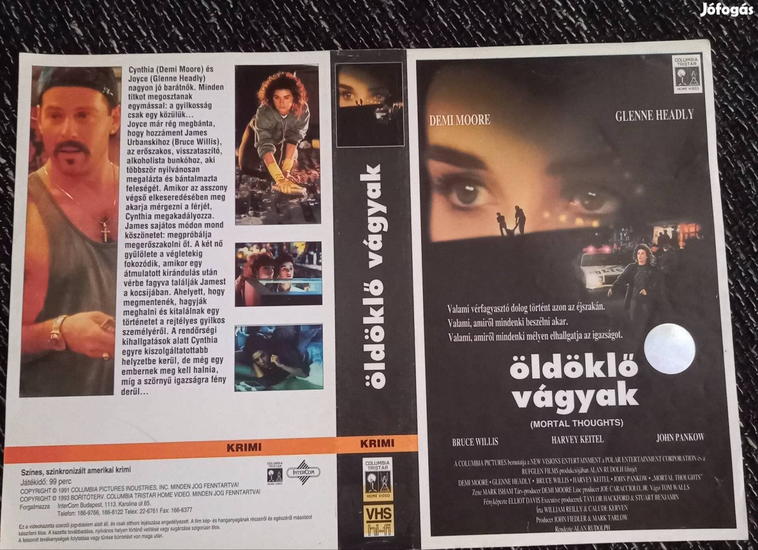 Öldöklő vágyak - krimi vhs -  Bruce Willis