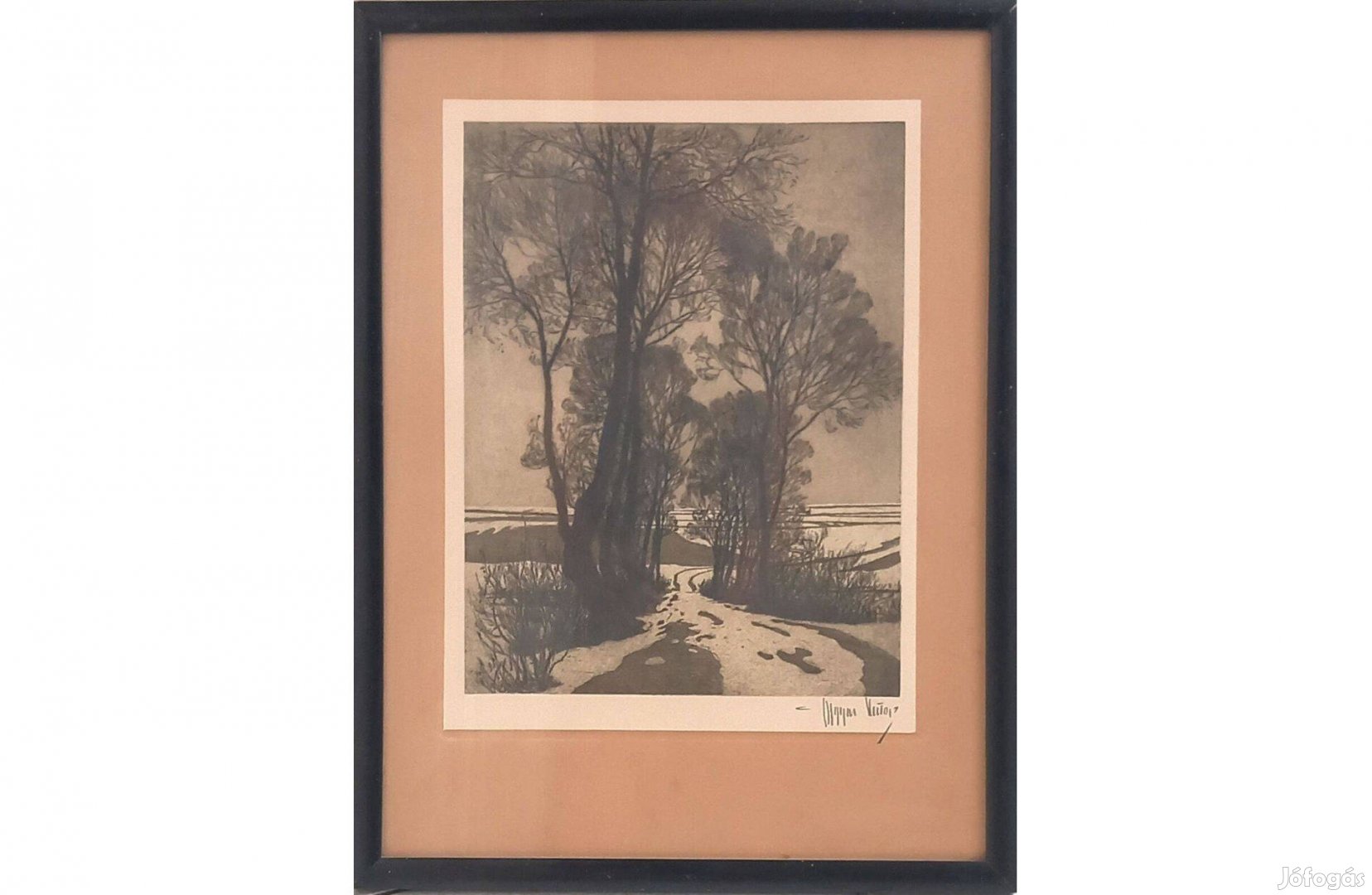 Olgyai Viktor (1870 - 1929): Téli táj, 1907, litográfia