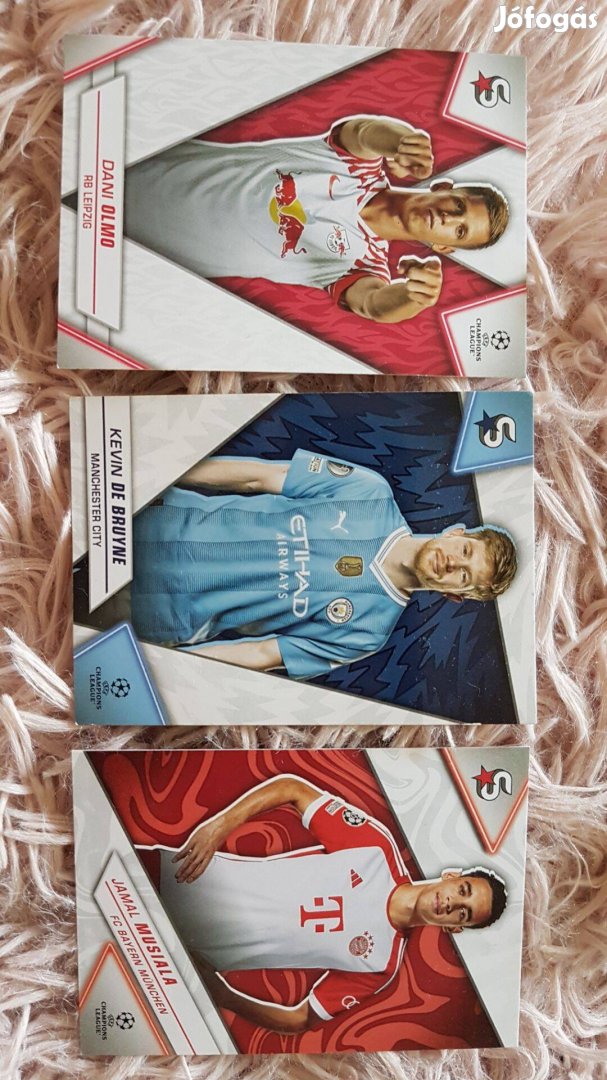 Olmo De Bruyne Musiala Topps focis kártya