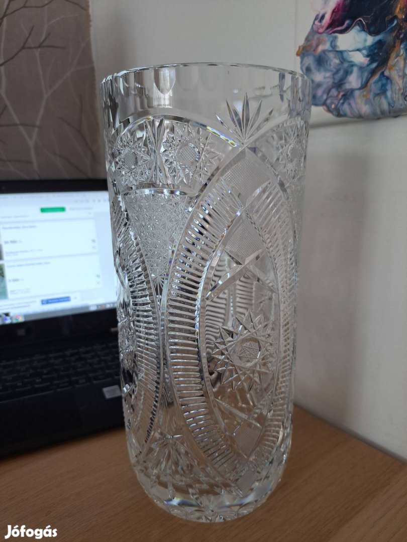 Ólomkristály váza 27,5cm mag.