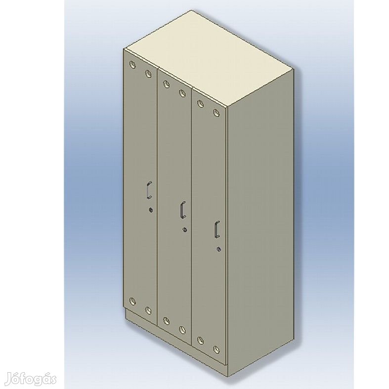 Öltözőszekrény 3 ajtós fa  900x600x2070