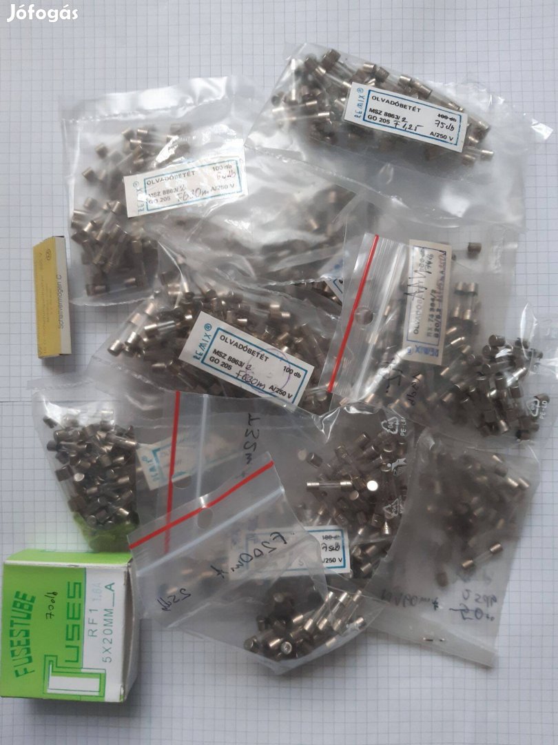 Olvadó üvegbiztosítékok 800db EMG Hameg Tektronix stb