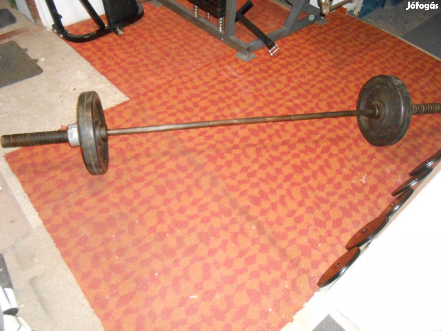 Olympiai rúd (220cm,20kg.55mm-es) szorítókkal 2db.15kg-os tárcsával!