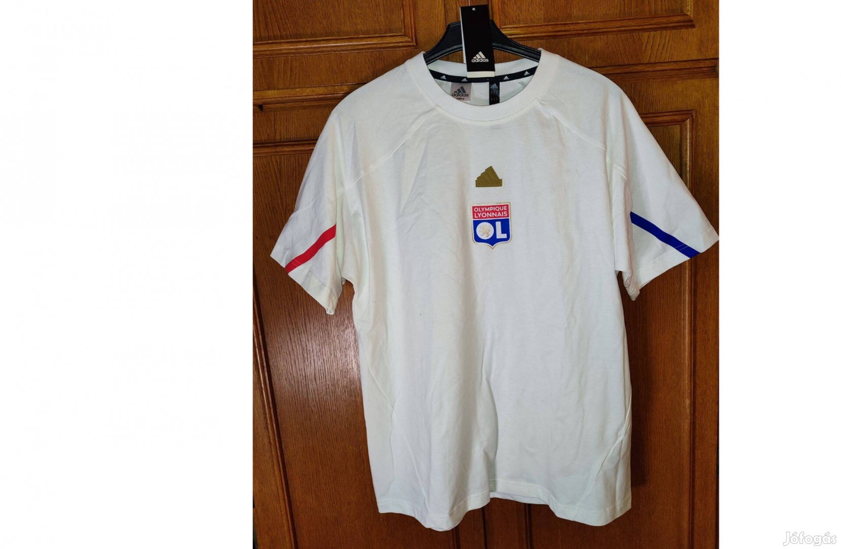 Olympique Lyon eredeti adidas fehér póló (M)