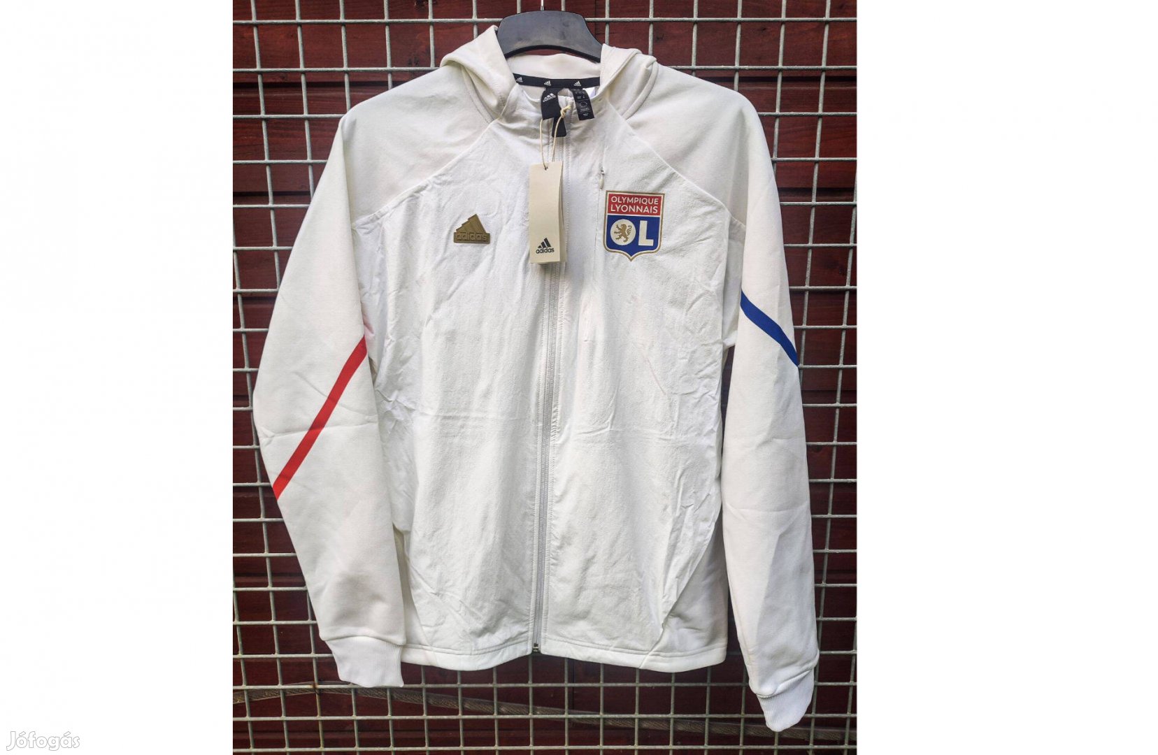 Olympique Lyon eredeti adidas kapucnis felső (fehér)