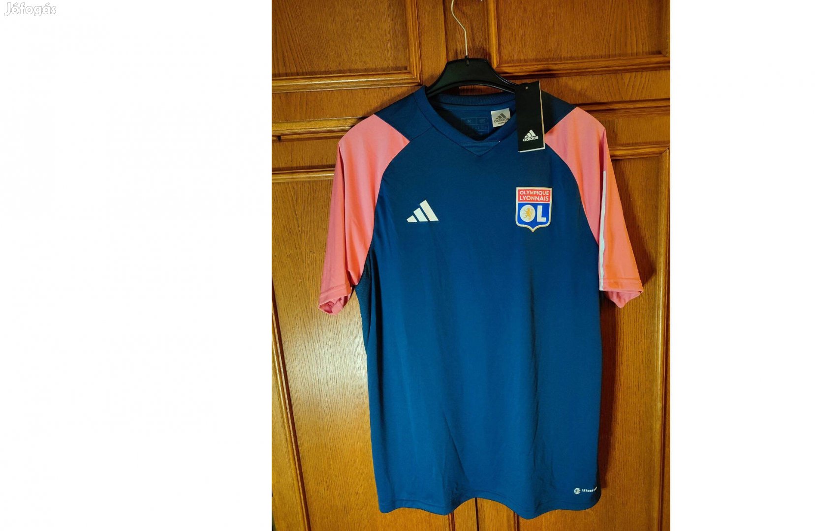 Olympique Lyon eredeti adidas kék pink edzőmez (M)