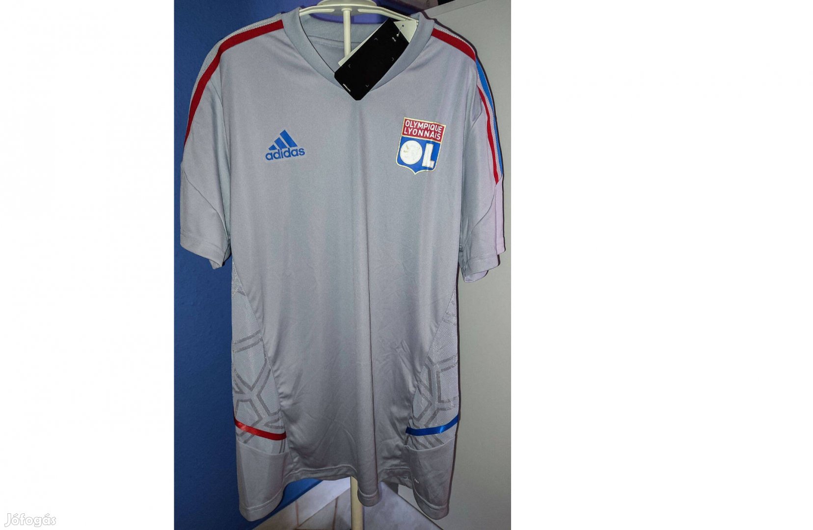 Olympique Lyon eredeti adidas szürke edzőmez (M-es)