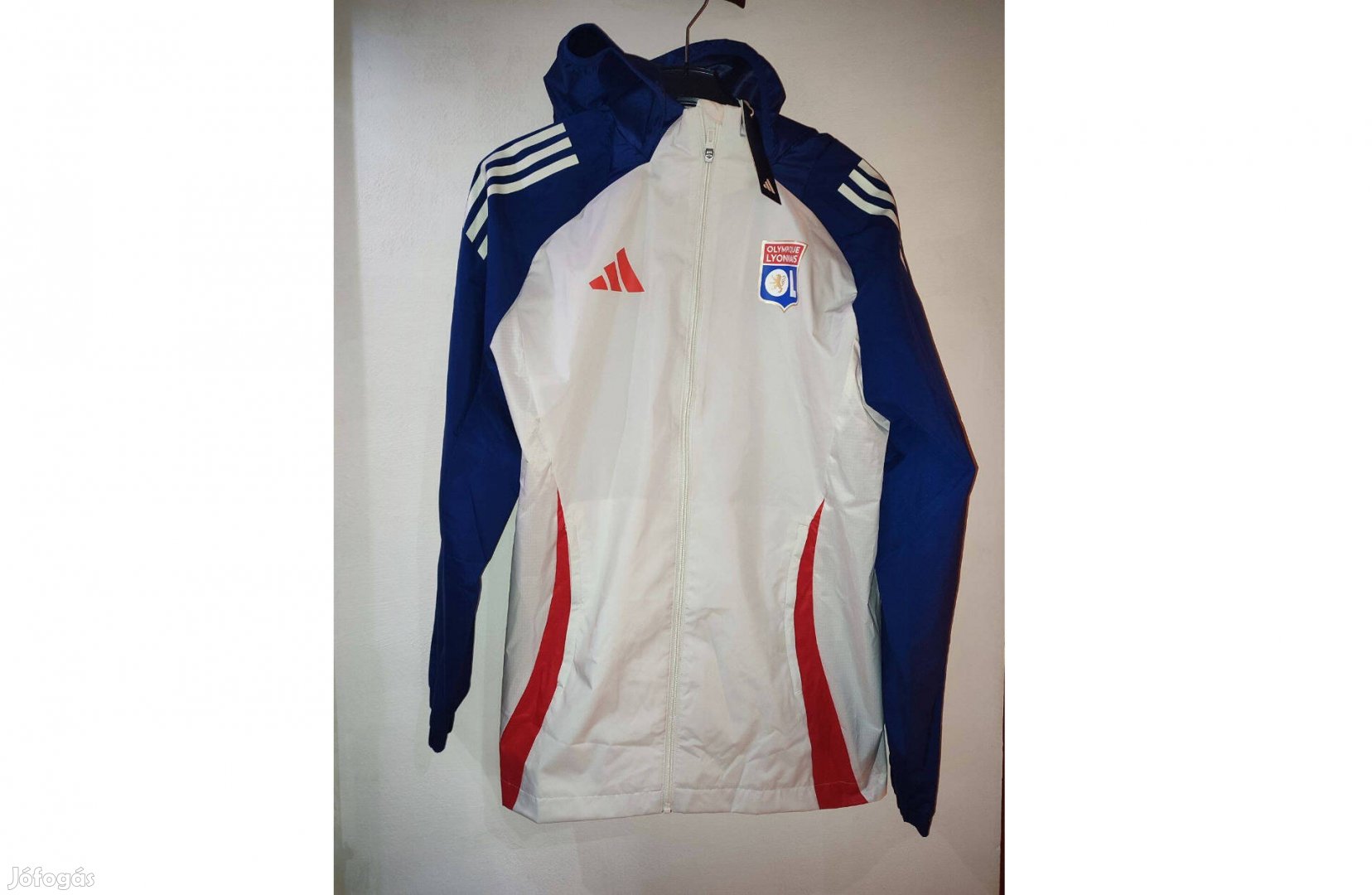 Olympique Lyon eredeti fehér adidas széldzseki