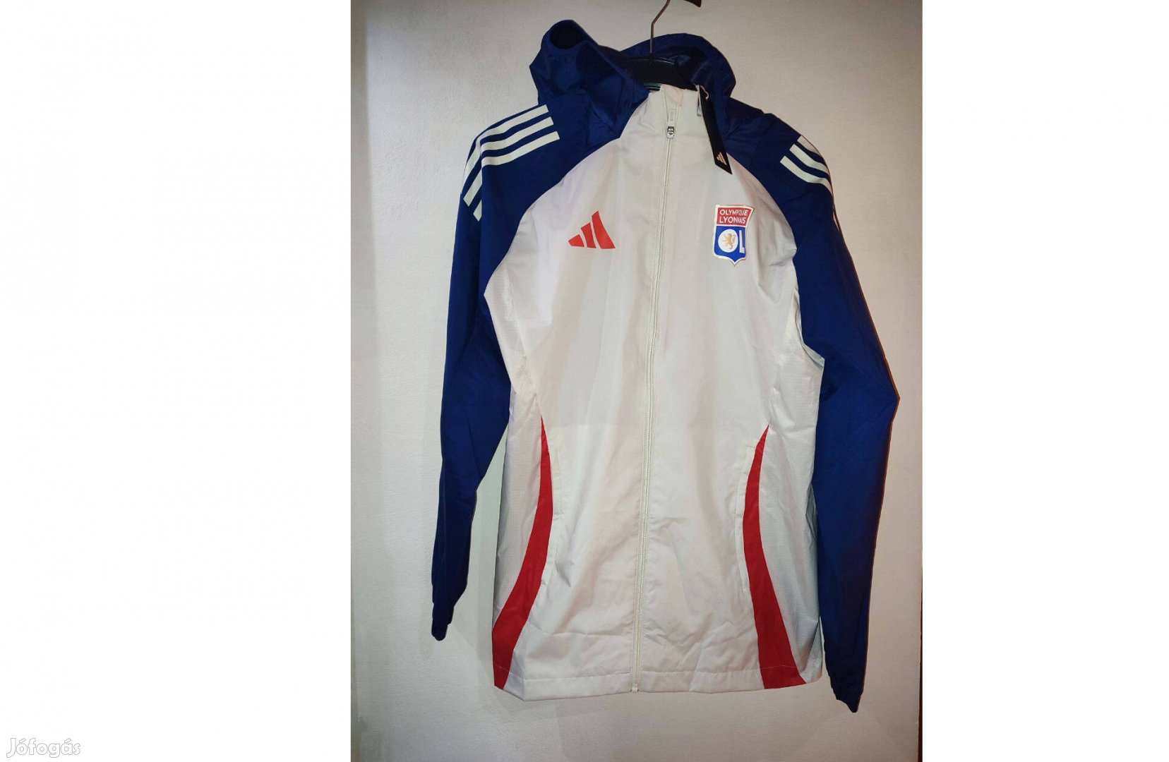 Olympique Lyon fehér eredeti adidas széldzseki