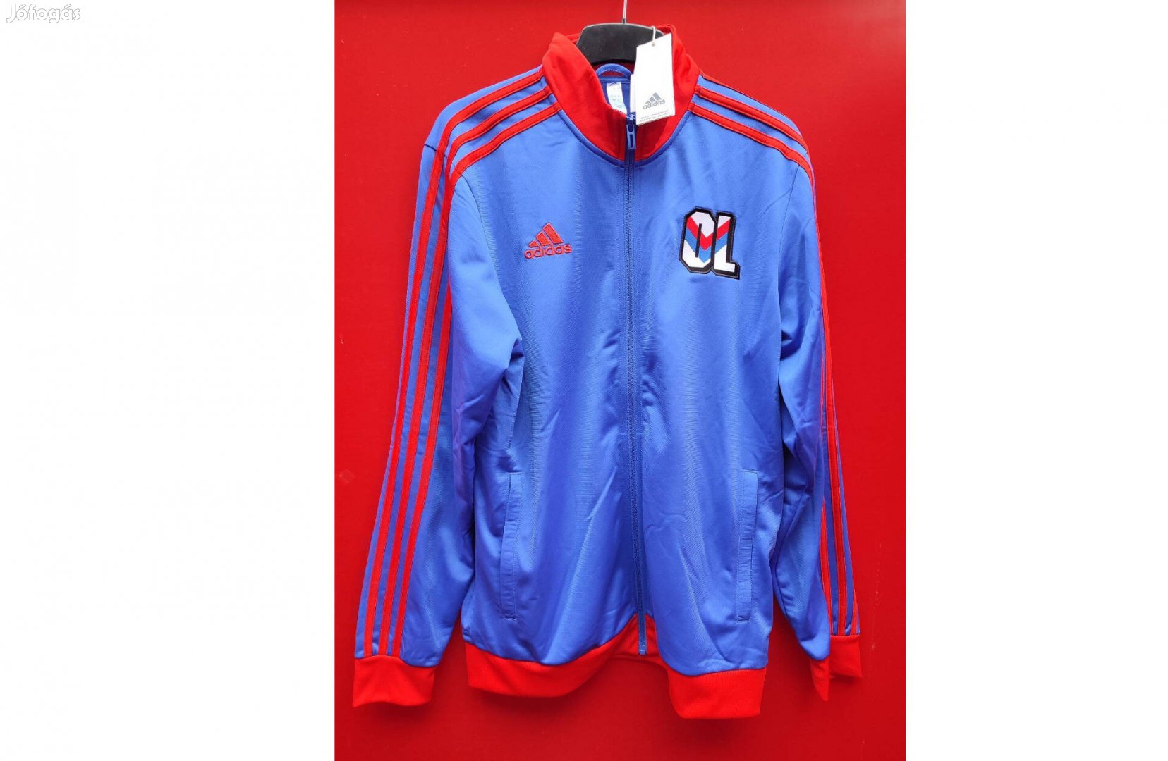 Olympique Lyon kék eredeti adidas cipzáras felső (M)