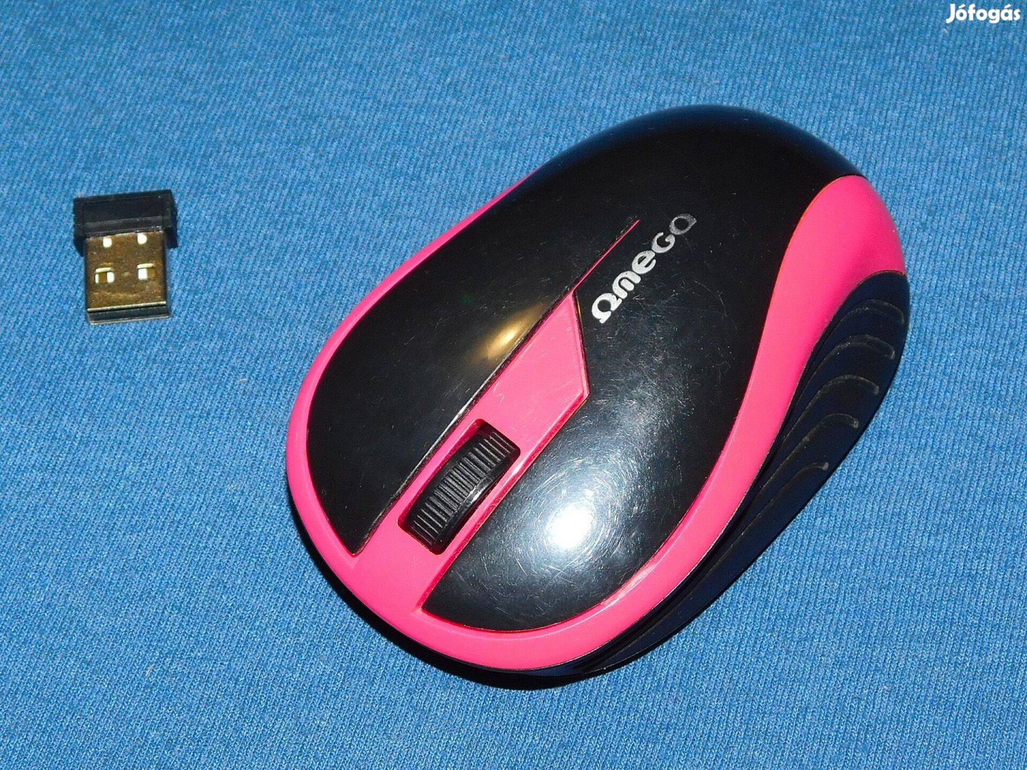 Omega OM0415BP vezeték nélküli, rózsaszín-fekete egér, USB